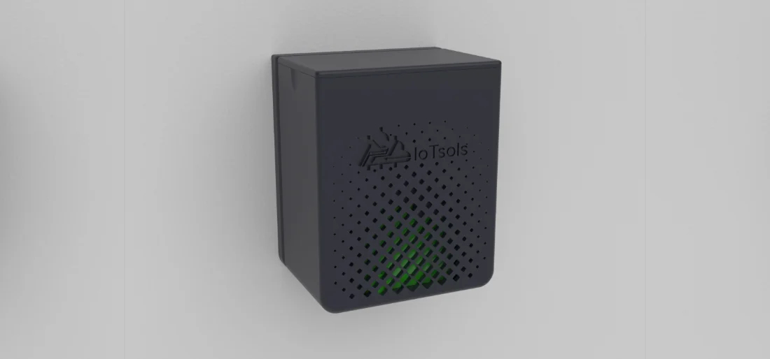 The environmental sensing node, showing the diffusion grille over the sensing element