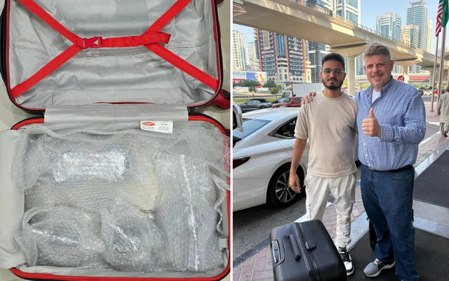 The MVP units packed for shipping, and the handover to the client in Dubai