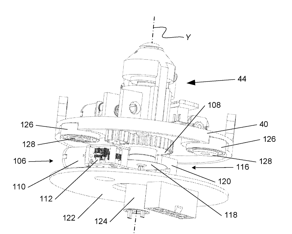 Figure 4I from the published application: exploded view of the drive assembly