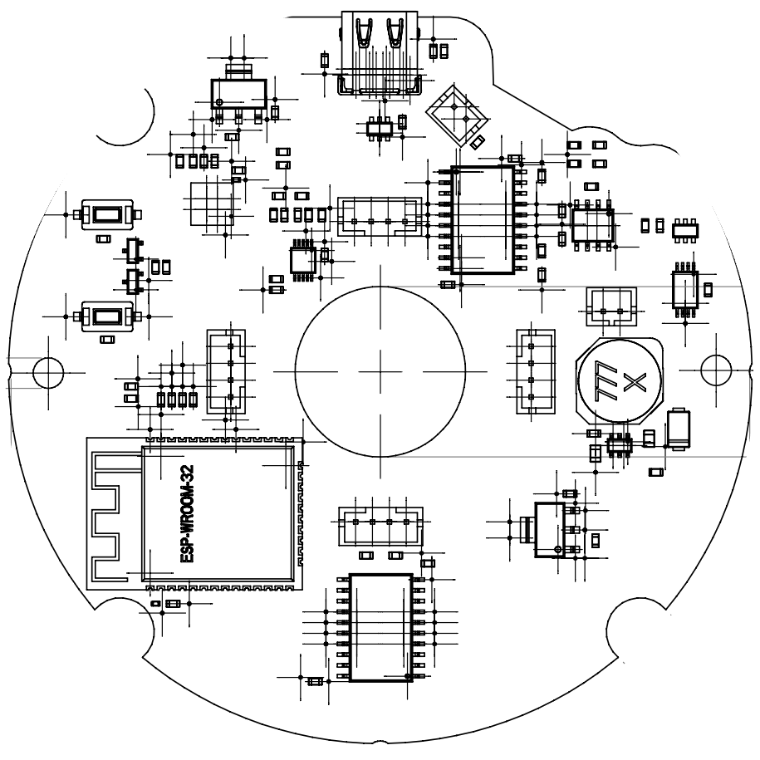 Fabrication drawing of the circular main board