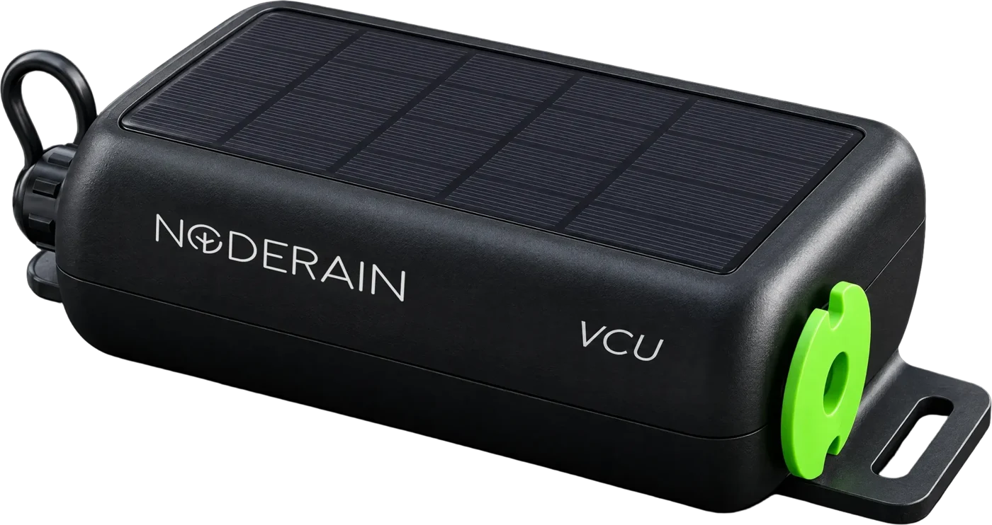 NodeRain valve control unit with its solar panel