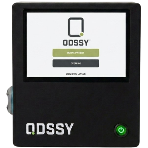 ODSSY home screen offering define patient, override and view drug levels